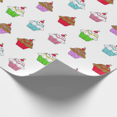Grillige Kleurrijke Cupcake Cadeaupapier (Hoek)
