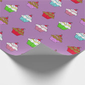 Grillige Kleurrijke Cupcake Cadeaupapier (Hoek)
