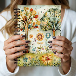 Grillige Kleurrijke Hippie Boho Bomen   Notitieboek
