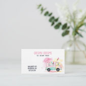 grillige kleurrijke ijscowagen visitekaartje (Staand voorkant)