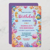 grillige kleurrijke Jellyfish zeepaardverjaardag Save The Date (Voorkant / Achterkant)