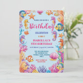 grillige kleurrijke Jellyfish zeepaardverjaardag Save The Date (Staand voorkant)