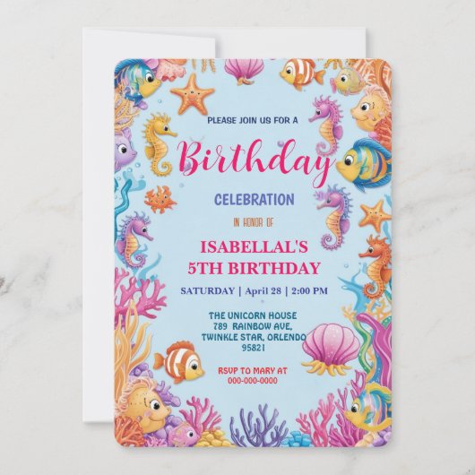 grillige kleurrijke Jellyfish zeepaardverjaardag Save The Date (Voorkant)