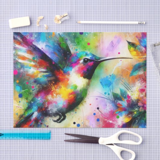 grillige kleurrijke kolibrie decoupage tissuepapier (Craft)