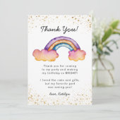 Grillige Kleurrijke Regenboog Verjaardag Bedankkaart (Staand voorkant)