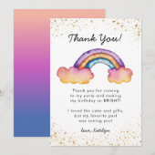 Grillige Kleurrijke Regenboog Verjaardag Bedankkaart (Voorkant / Achterkant)