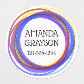 Grillige Kleurrijke Ringen Kinderen Waterdicht Labels (Design 2)