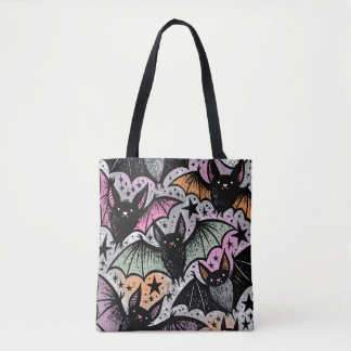 Grillige Kleurrijke Sterren Vleermuizen Patroon Ha Tote Bag