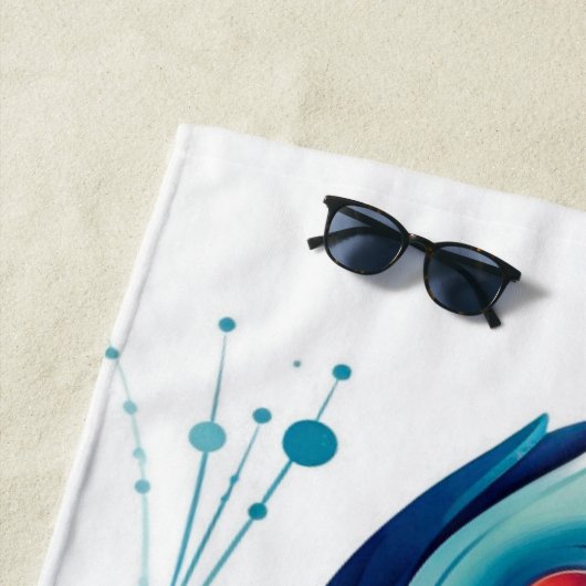 GRILLIGE, KLEURRIJKE VIS GEPERSONALISEERD STRANDLAKEN (In situ)