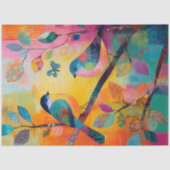 GRILLIGE KLEURRIJKE VOGELONTKOPPELING TISSUEPAPIER (Voorkant)