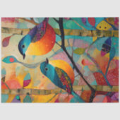 GRILLIGE KLEURRIJKE VOGELONTKOPPELING TISSUEPAPIER (Voorkant)