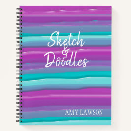 grillige kleurrijke Waterverf gepersonaliseerd Notitieboek