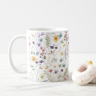 Grillige Kleurrijke Wilde Bloem Lente Patronen Koffiemok