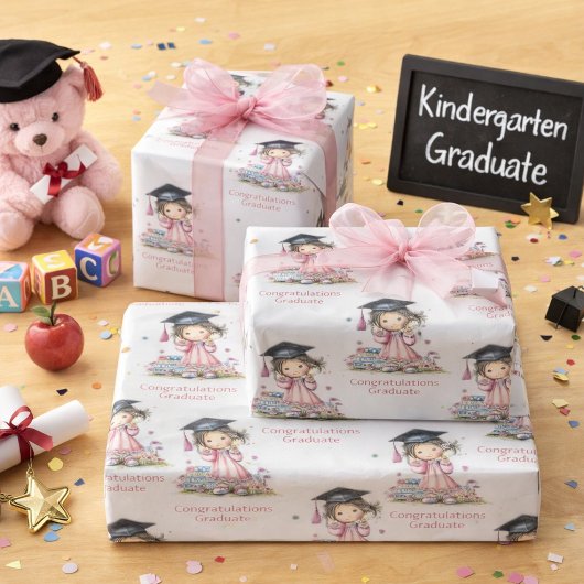 Grillige kleuterschool afstudeerfeest cadeaupapier