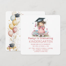 Grillige kleuterschool afstudeerfeest kaart