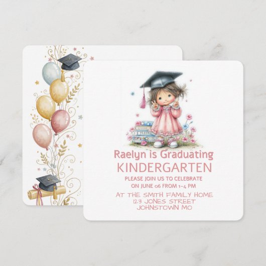 Grillige kleuterschool afstudeerfeest  kaart (Voorkant / Achterkant)