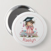 Grillige kleuterschool afstudeerfeest  ronde button 4,0 cm (Voorkant /achterkant)