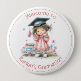Grillige kleuterschool afstudeerfeest ronde button 4,0 cm