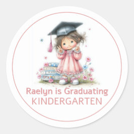 Grillige kleuterschool afstudeerfeest ronde sticker