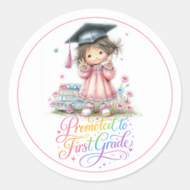 Grillige kleuterschool afstudeerfeest ronde sticker