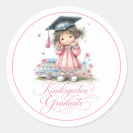 Grillige kleuterschool afstudeerfeest ronde sticker