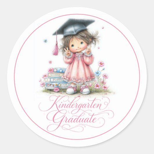 Grillige kleuterschool afstudeerfeest  ronde sticker (Voorkant)