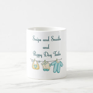 Grillige knip-en-schaar en puppy-hond-staarten koffiemok