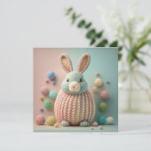 Grillige Knuffel Konijn Pasen Feestdagenkaart (Staand voorkant)