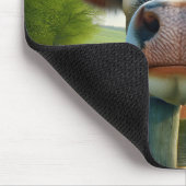 grillige Koe die over het hek kijkt Muismat (Hoek)