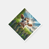 grillige Koe die over het hek kijkt Servet (Hoek)