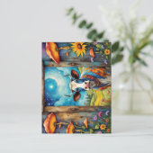 grillige Koe Dreamscape Briefkaart (Staand voorkant)
