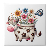 grillige KOE Tegeltje (Voorkant)