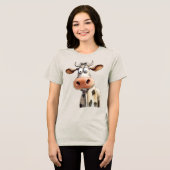 Grillige Koe Tri-Blend Shirt (Voorkant volledig)