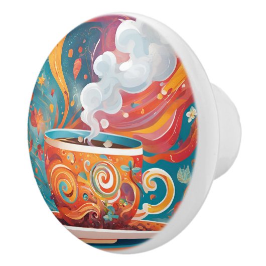 grillige koffie keramische knop (Rechts)