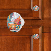 grillige koffie keramische knop