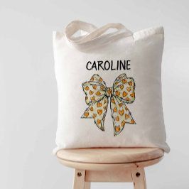 Grillige Koket Oranje Geel Hart Strik Tote Bag