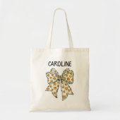 Grillige Kokette Oranje Gele Hart Strik Tote Bag (Voorkant)