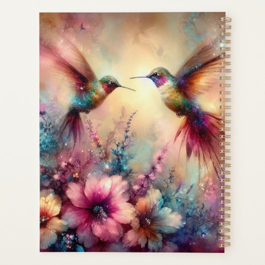 Grillige kolibrie bloementuin planner (Achterkant)