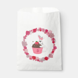 Grillige Konijn, Bij & Aardbei Cupcake Verjaardag Bedankzakje