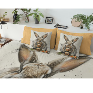 Grillige Konijn Cupcake Eerste Verjaardag Decorati Kussen