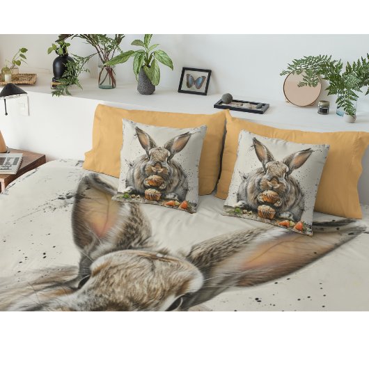 Grillige Konijn Cupcake Eerste Verjaardag Decorati Kussen