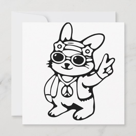 Grillige konijn, groovy konijn kaart (Voorkant)
