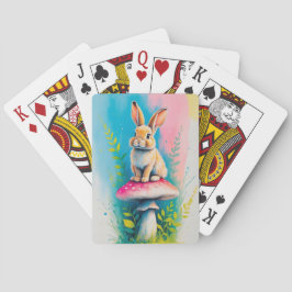 grillige konijn heldere kleurrijke kunst pokerkaarten