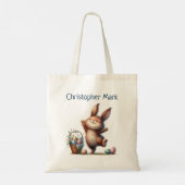 Grillige Konijn Pasen Eiersoek Tote Bag (Achterkant)