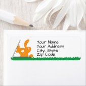 grillige konijn retour adreslabel etiket (Insitu)