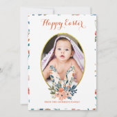 grillige konijnenoren bloeit heerlijk Pasen Feestdagenkaart (Voorkant)