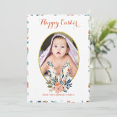 grillige konijnenoren bloeit heerlijk Pasen Feestdagenkaart (Staand voorkant)