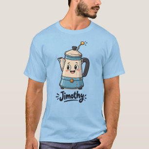 Grillige Korte Percolator Jimothy Speelse Sfeer T-shirt