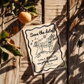 Grillige kosmische ruimte Save The Date uitnodigin