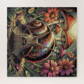 Grillige Kosmische Slak & Paddenstoelentuin Legpuzzel (Horizontaal)
